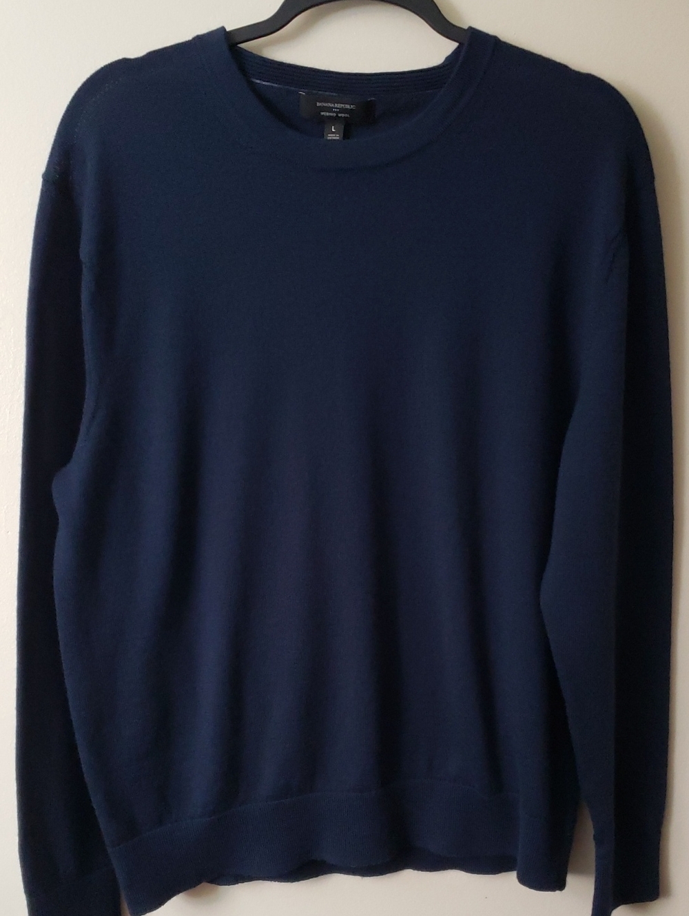 Banana Republic Merino Wool Navy Crewneck Sweater - Men's
